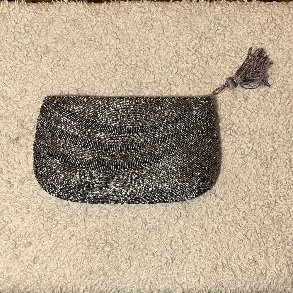 Vintage Walborg Silver Beaded Clutch